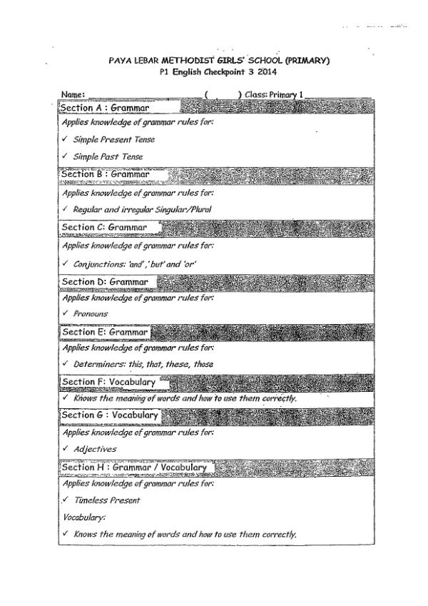 Methodist Girls P1 Eng WA3 2014 exam paper PDF preview