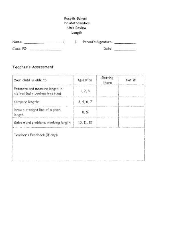 First page preview of P2 Math 2019 WA2 — Rosyth