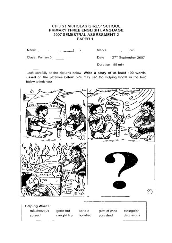 CHIJ P3 Eng SA2 2007 exam paper PDF preview