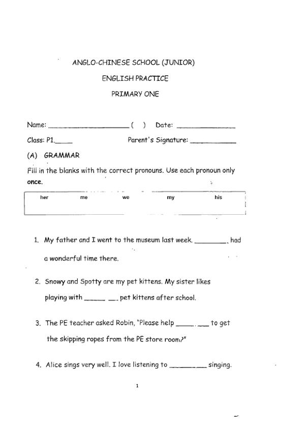 Anglo Chinese P1 Eng WA2 2018 exam paper PDF preview