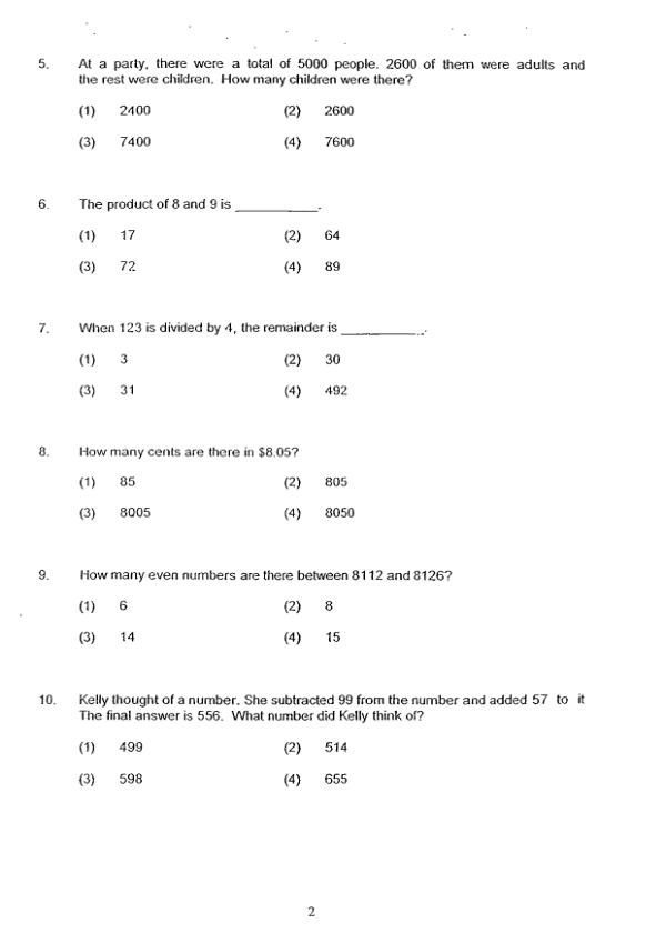Singapore Chinese Girls P3 Math WA2 2013 exam paper PDF preview