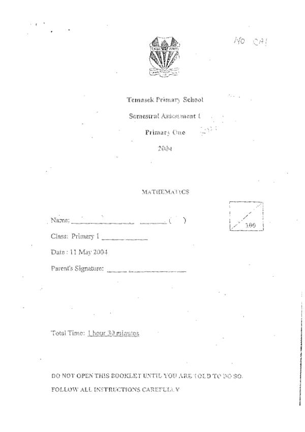 Temasek P1 Math WA2 2004 exam paper PDF preview