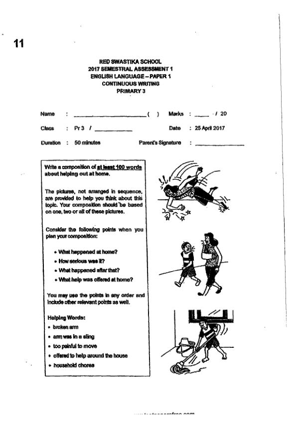 Red Swastika P3 Eng WA2 2017 exam paper PDF first page preview