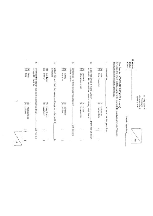 Ai Tong P2 Eng WA3 2010 exam paper PDF preview