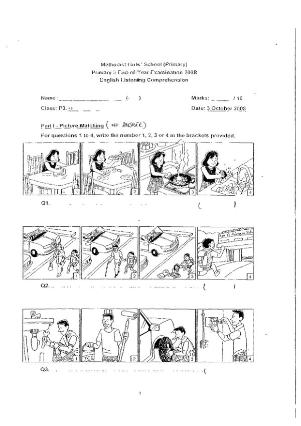 Methodist Girls P3 Eng SA2 2008 exam paper PDF preview