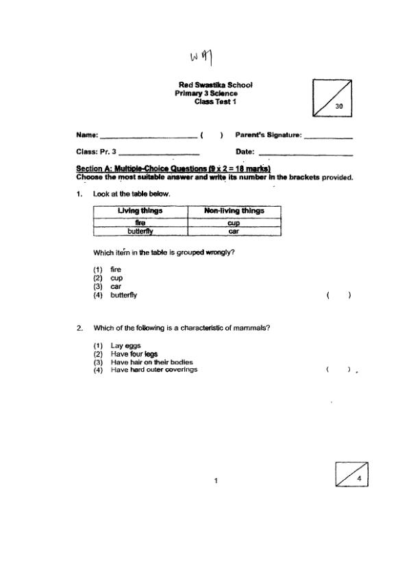 First page preview of P3 Sci 2025 WA1 — Red Swastika