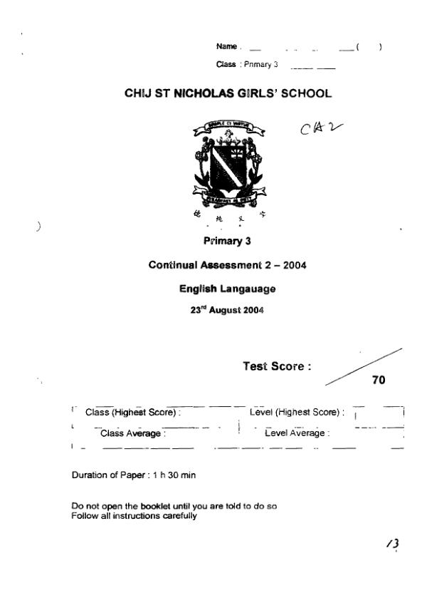 CHIJ P3 Eng WA3 2004 exam paper PDF preview