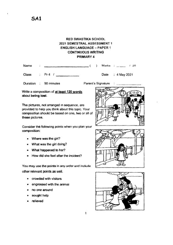 Red Swastika P4 Eng WA2 2021 exam paper PDF first page preview
