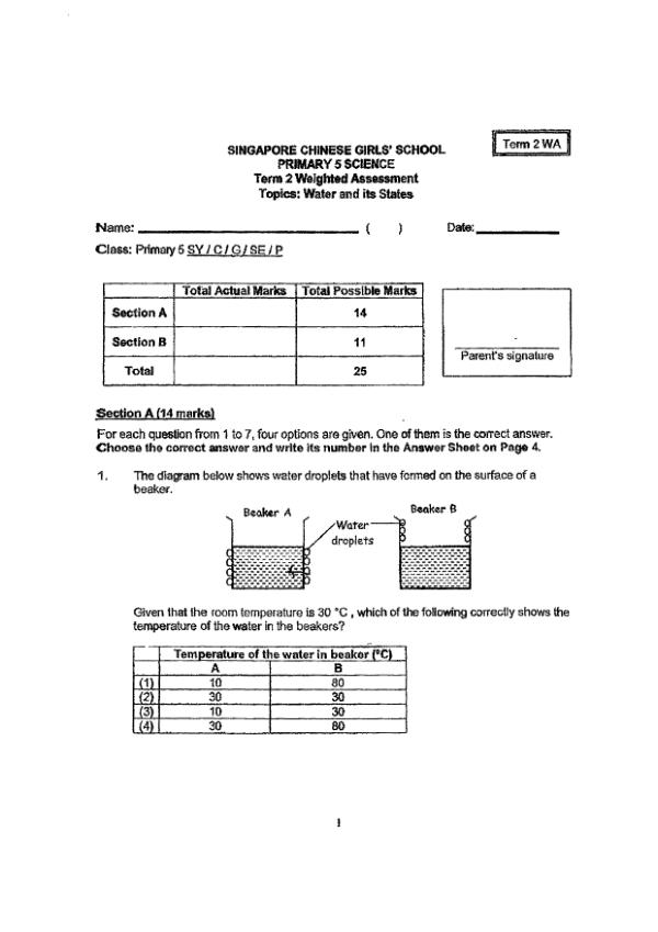 Rulang P5 Sci WA3 2022 exam paper PDF first page preview
