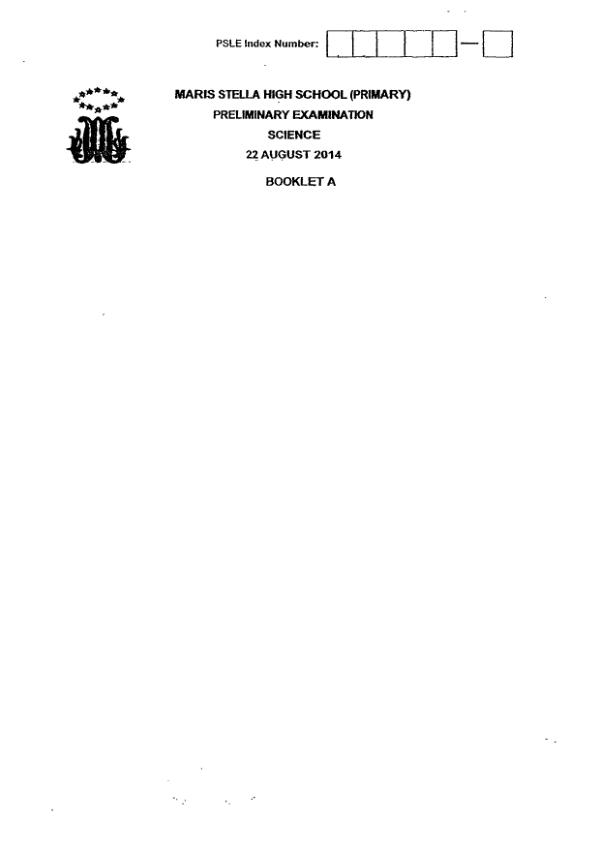 Maris Stella High P6 Sci SA2 2014 exam paper PDF first page preview