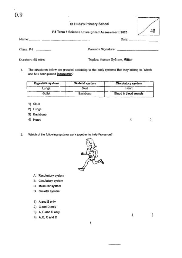 St Hildas P4 Sci WA2 2023 exam paper PDF first page preview