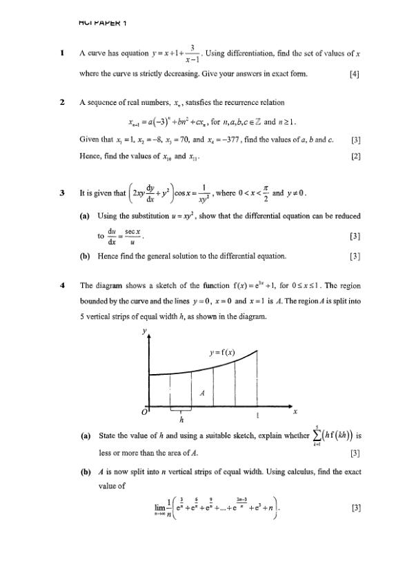 Testpaper Year : 2025 Testpaper Type : Prelims Testpaper Subject : Maths-H2 Download This Testpaper A Level Maths_H2 Prelim 2025 exam paper PDF preview