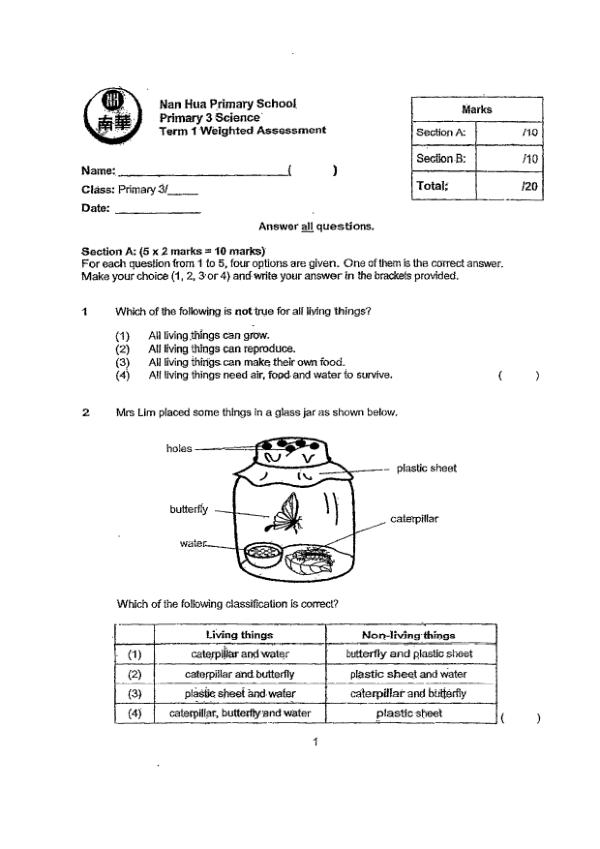 First page preview of P3 Sci 2024 WA1 — Nan Hua