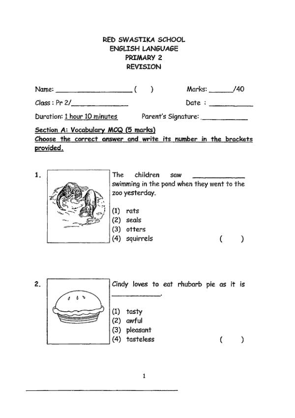 Red Swastika P2 Eng WA2 2015 exam paper PDF first page preview