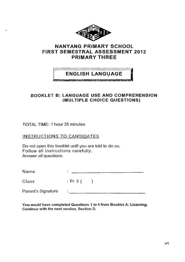 Nanyang P3 Eng WA2 2012 exam paper PDF preview