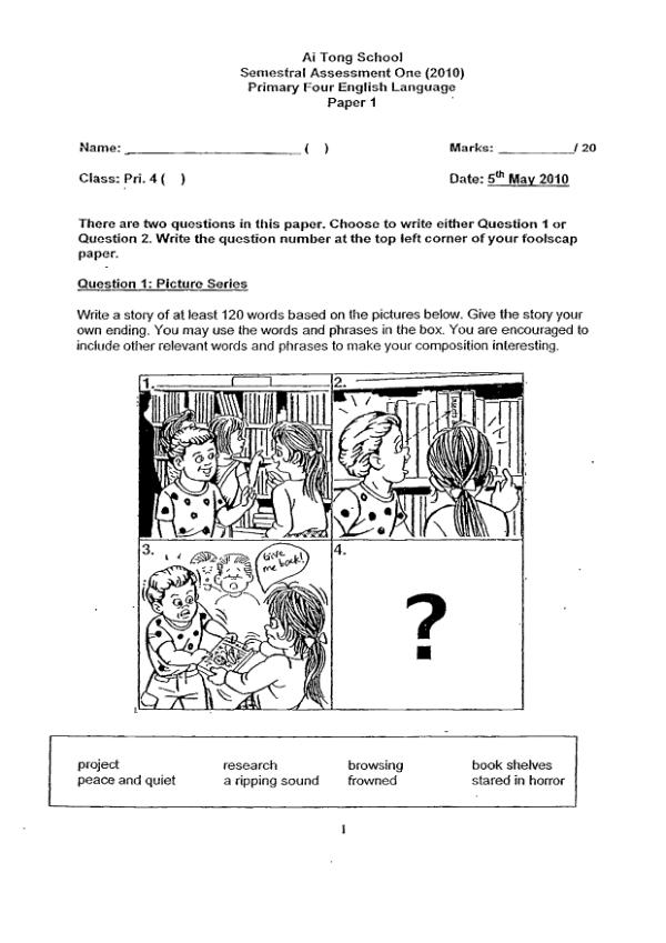 Ai Tong P4 Eng WA2 2010 exam paper PDF preview