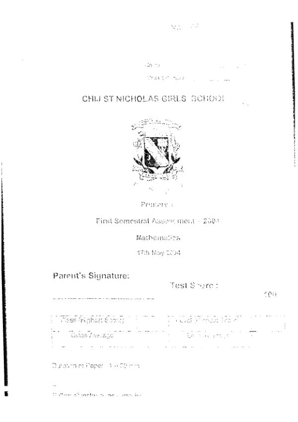 CHIJ P1 Math WA2 2004 exam paper PDF preview