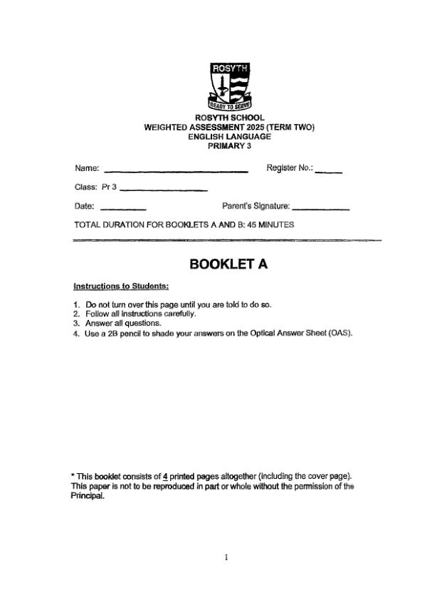 First page preview of P3 Eng 2025 WA2 — Rosyth