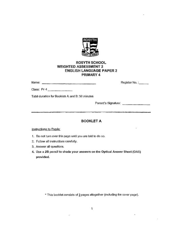 First page preview of P4 Eng 2024 WA2 — Rosyth