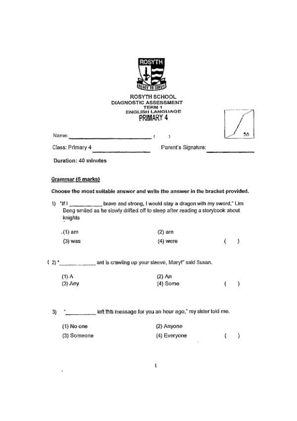 First page preview of P4 Eng 2024 WA1 — Rosyth