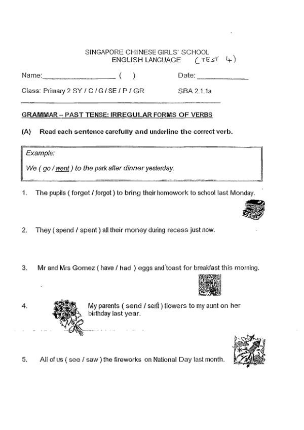 Singapore Chinese Girls P2 Eng WA3 2013 exam paper PDF first page preview