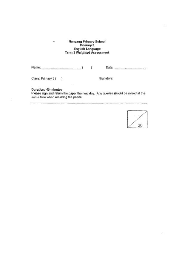 Nanyang P3 Eng WA3 2021 exam paper PDF preview
