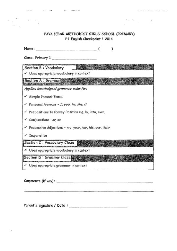Methodist Girls P1 Eng WA1 2014 exam paper PDF preview
