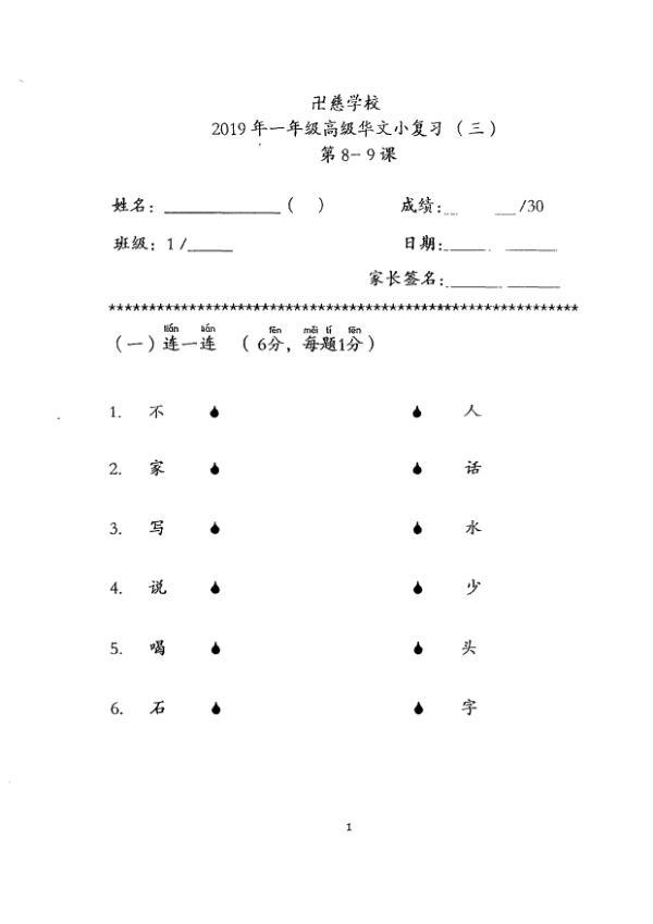 Red Swastika P1 Chi WA1 2019 exam paper PDF preview