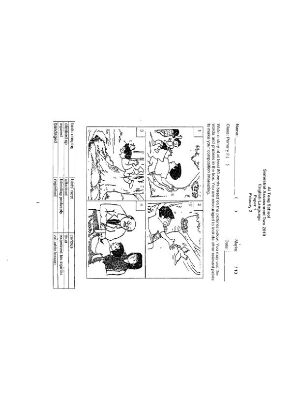 Ai Tong P2 Eng SA2 2010 exam paper PDF preview