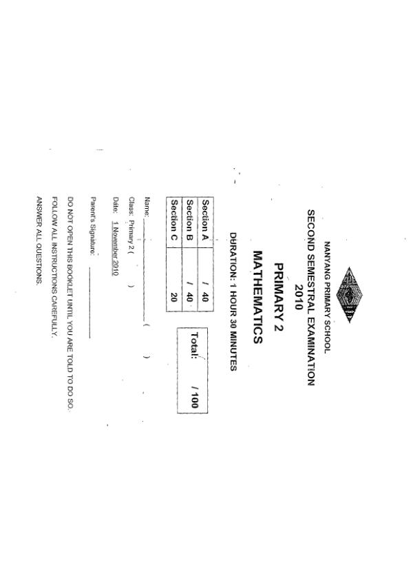 Nanyang P2 Math SA2 2010 exam paper PDF preview