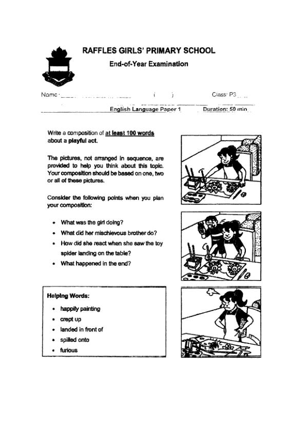 Raffles Girls P3 Eng SA2 2022 exam paper PDF preview