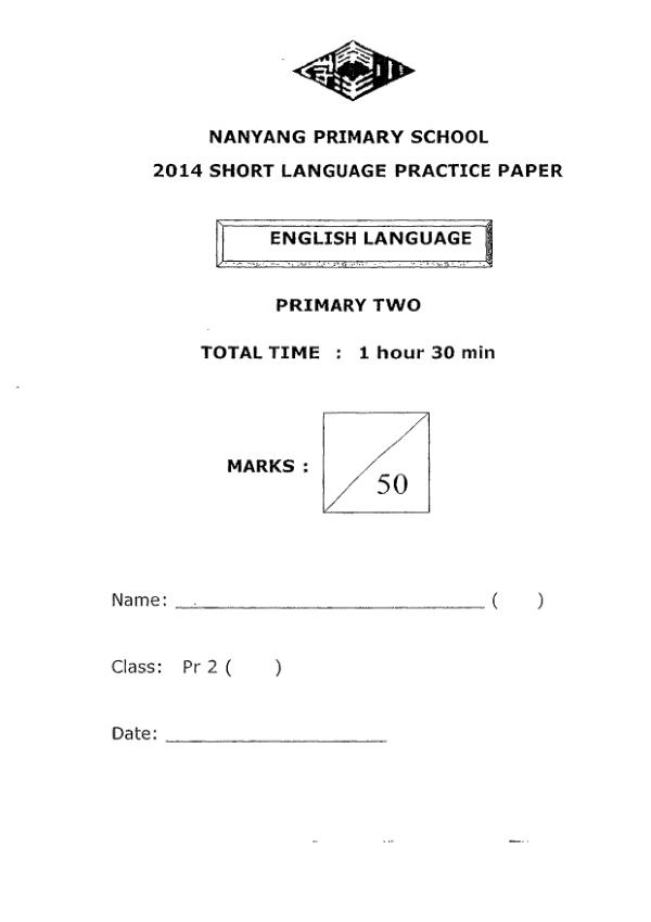 Nanyang P2 Eng WA1 2014 exam paper PDF preview
