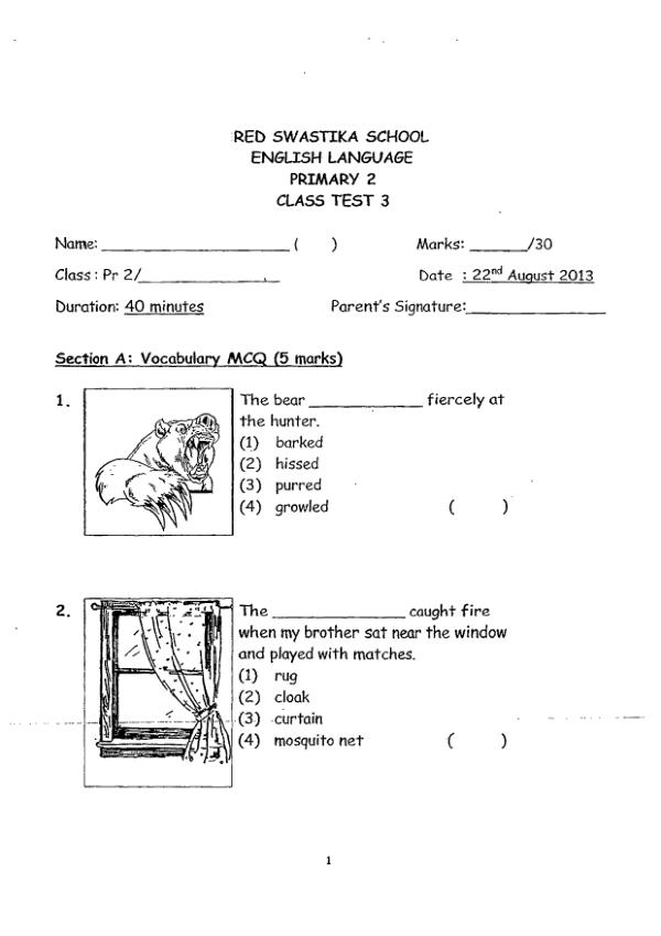 Red Swastika P2 Eng WA3 2013 exam paper PDF first page preview