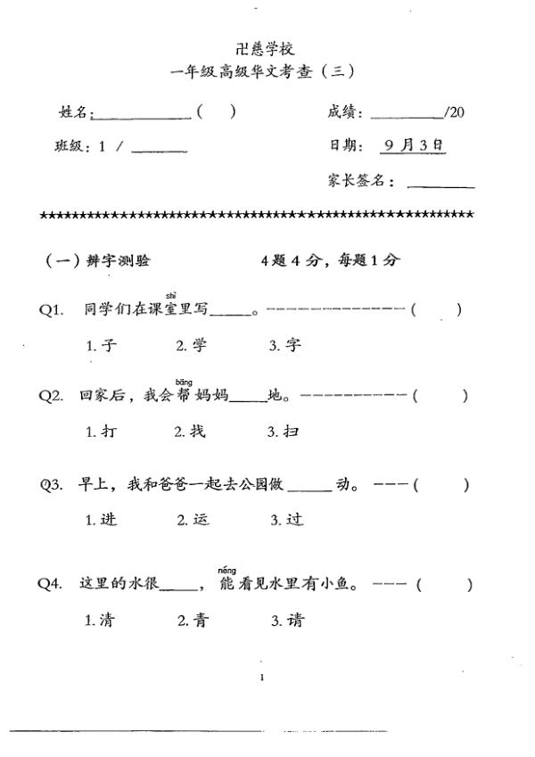 Red Swastika P1 Chi SA2 2013 exam paper PDF preview