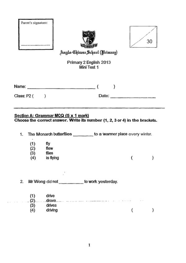 Anglo Chinese P2 Eng WA1 2013 exam paper PDF preview