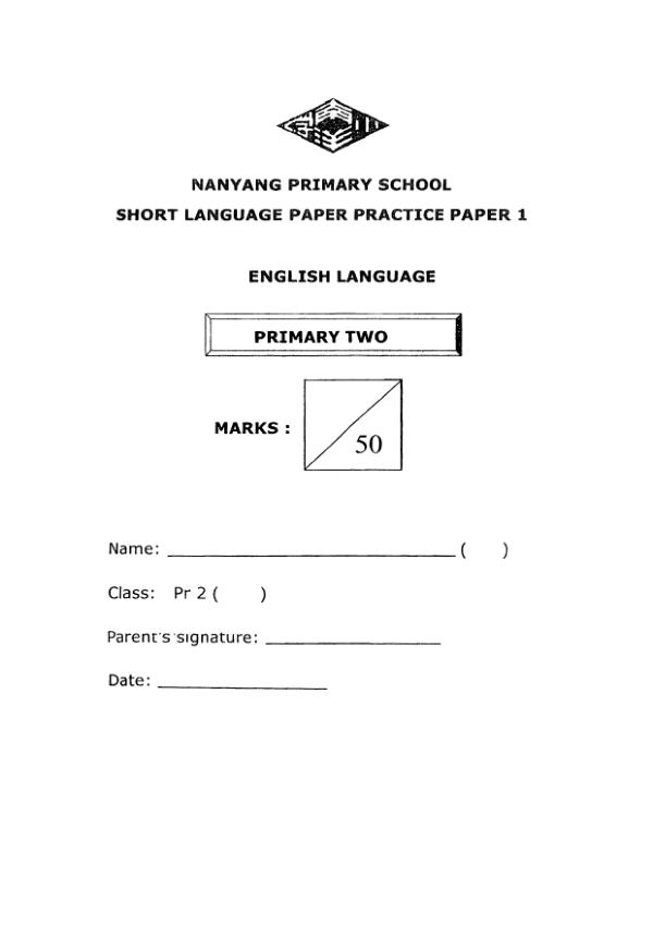 Nanyang P2 Eng WA2 2019 exam paper PDF preview
