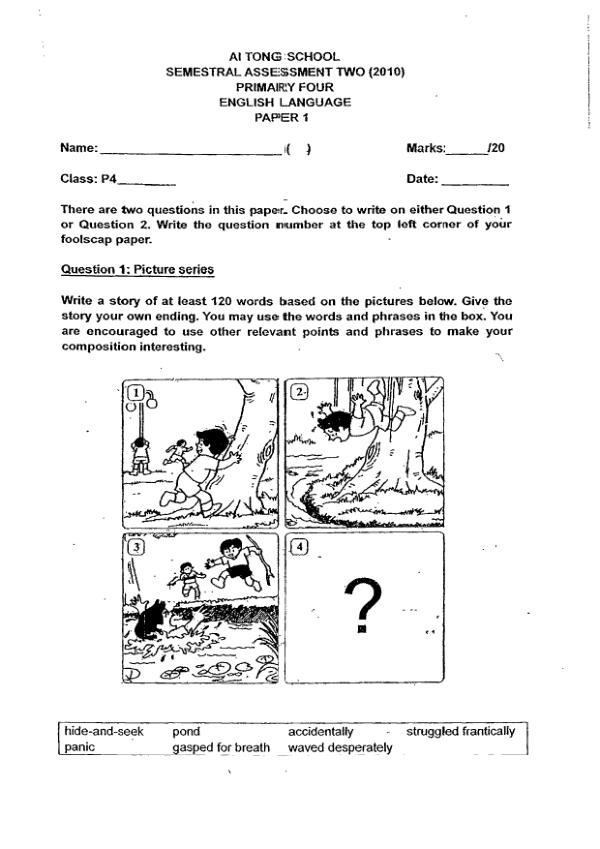 Ai Tong P4 Eng SA2 2010 exam paper PDF preview