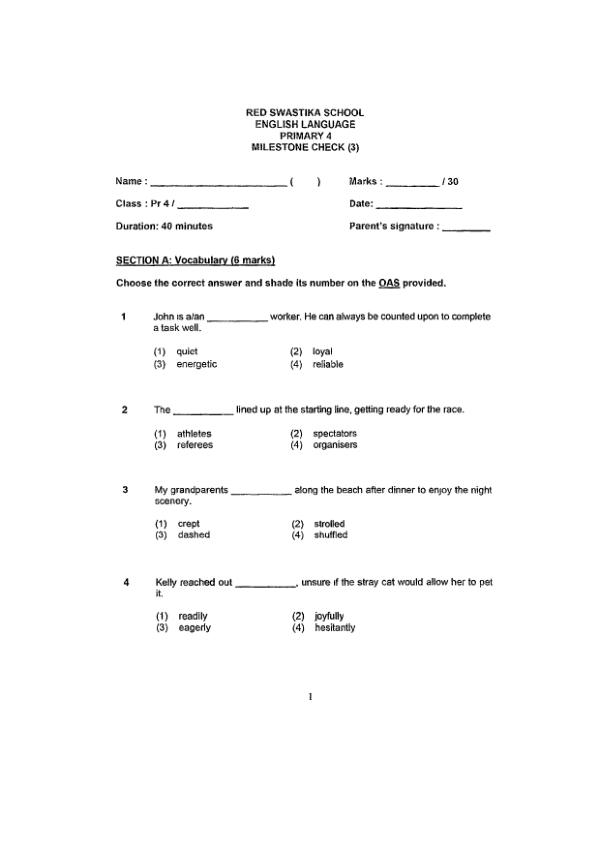 First page preview of P4 Eng 2025 WA3 — Red Swastika