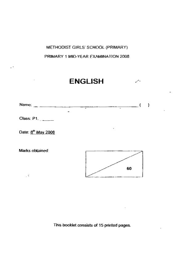 Methodist Girls P1 Eng WA2 2008 exam paper PDF preview