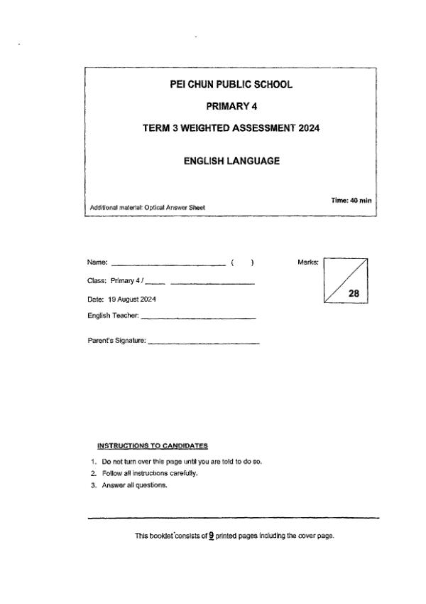 First page preview of P4 Eng 2024 WA3 — Pei Chun