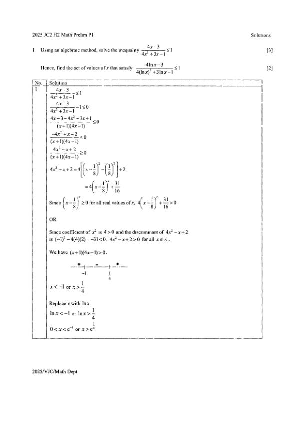 Testpaper Year : 2025 Testpaper Type : Prelims Testpaper Subject : Maths-H2 Download This Testpaper A Level Maths_H2 Prelim 2025 exam paper PDF preview