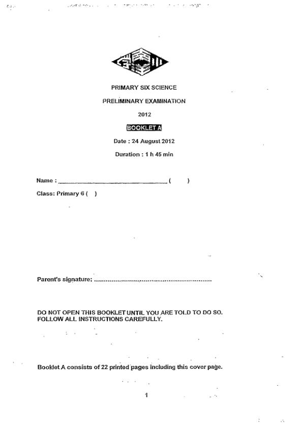 Nanyang P6 Sci SA2 2012 exam paper PDF preview