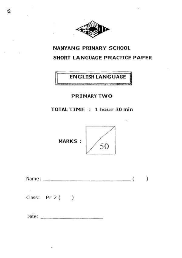 Nanyang P2 Eng WA1 2016 exam paper PDF preview