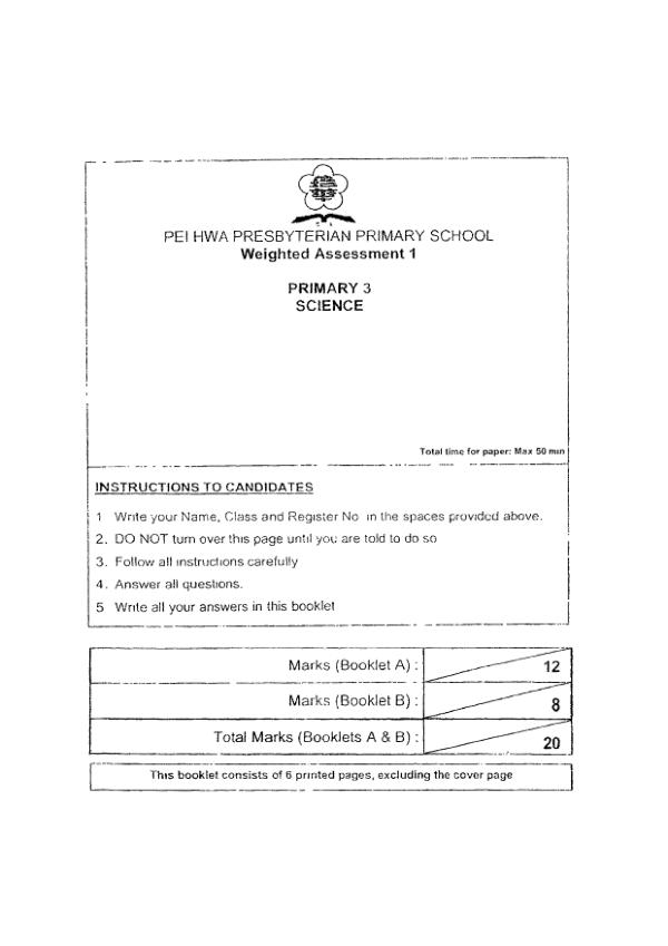 First page preview of P3 Sci 2025 WA1 — Pei Hwa