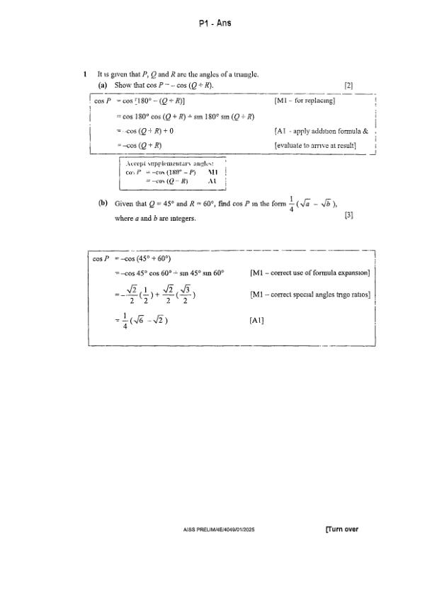 Ahmad Ibrahim Sec4 A_Maths Prelim 2025 exam paper PDF preview