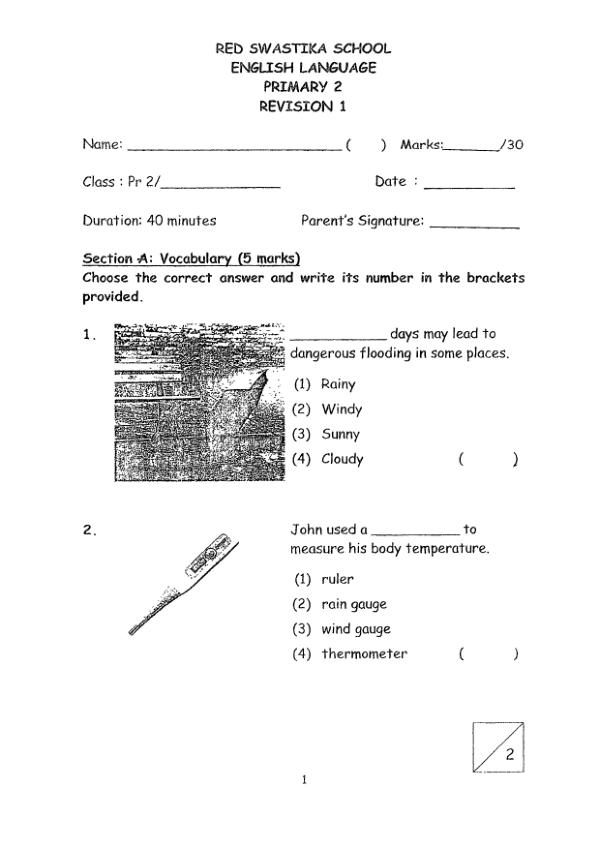 Red Swastika P2 Eng WA1 2019 exam paper PDF preview