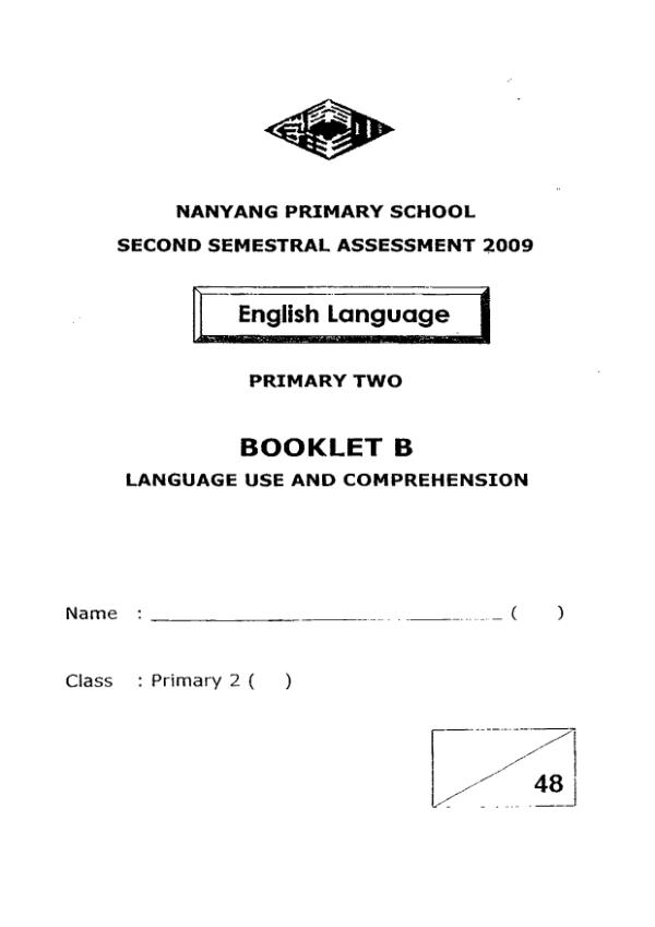 Nanyang P2 Eng SA2 2009 exam paper PDF preview