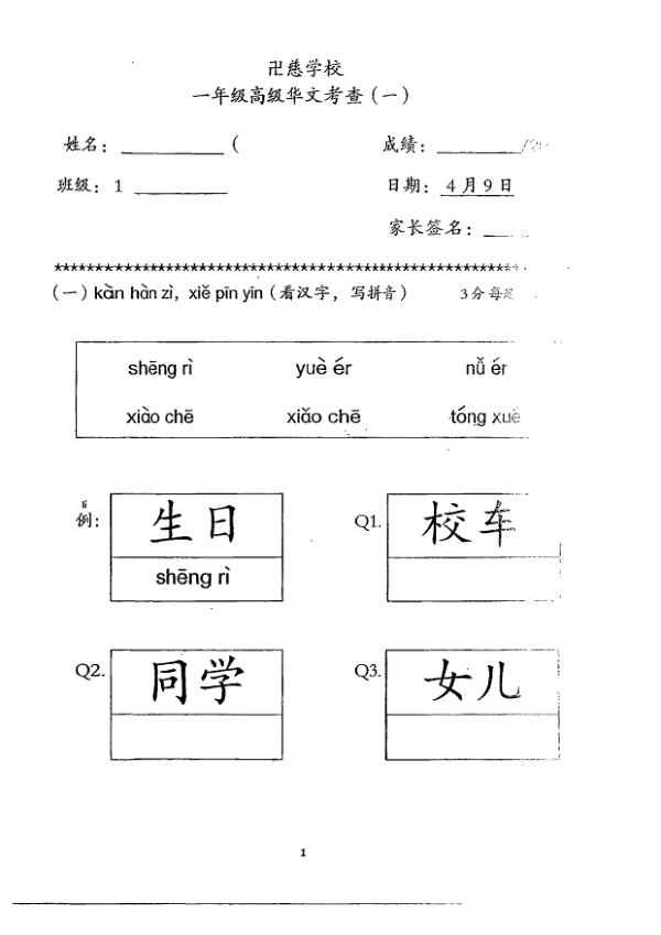 Red Swastika P1 Chi SA2 2013 exam paper PDF first page preview